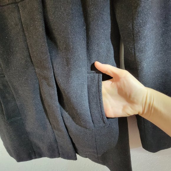 Pea coat, duffle coat, elegant, warm, stylish, black/dark gray peacoat - Picture 6 of 13